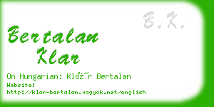 bertalan klar business card